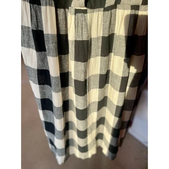 NWT Urban Outfitters Natalie Checkered Print Linen Midi Dress - Size XS - Picture 11 of 14